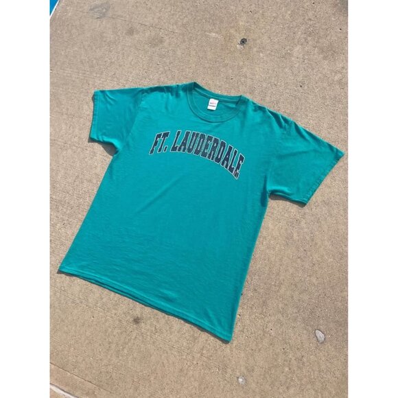 Teal / Light Green Fort Lauderdale Graphic Tee Faded - Picture 3 of 6